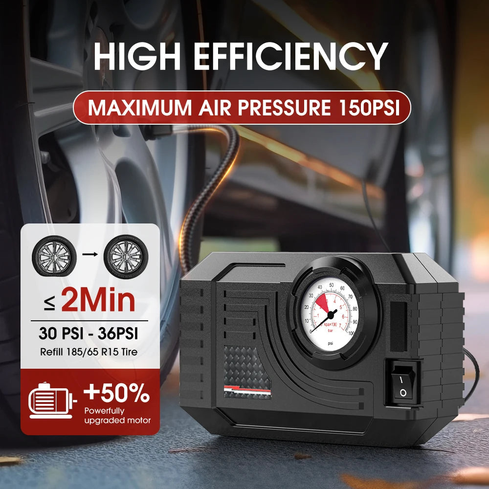 CARSUN Mini Air Pump Tire Inflator Car Electric Mini 20L/Min Portable Air Compressor For Car Motorcycles Bicycle Inflatable Quick Pick Grocers