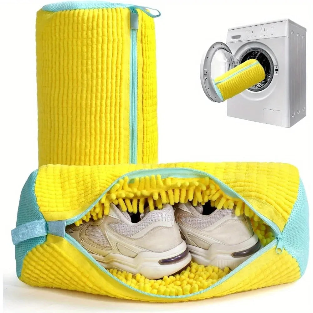 1PCS Wash Shoes Bag Padded Net Laundry Shoes Protector Fluffy fibers Polyester Washing Shoes Machine Laundry Bag Drying Bags Quick Pick Grocers