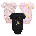 3/6 pcs a lot Baby Girls Clothes  pour nouveaux Cotton Short Sleeve Girl Bodysuit 0-12 Months Newborn Boys Clothing Toddler Econic Blanks