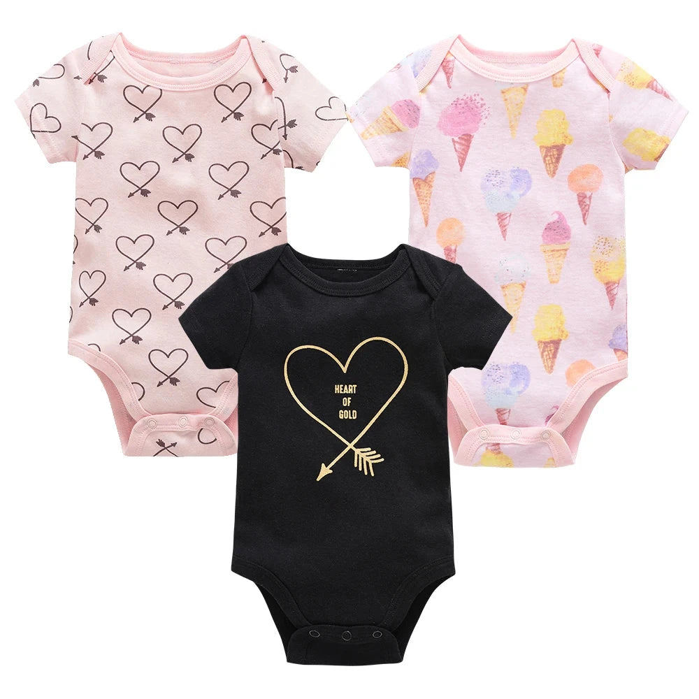 3/6 pcs a lot Baby Girls Clothes  pour nouveaux Cotton Short Sleeve Girl Bodysuit 0-12 Months Newborn Boys Clothing Toddler Econic Blanks