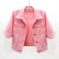 Women Denim Jacket Spring Autumn Short Coat Pink Jean Jackets Casual Tops Purple Yellow Purple Blue Loose Tops Lady Outerwear Quick Pick Grocers
