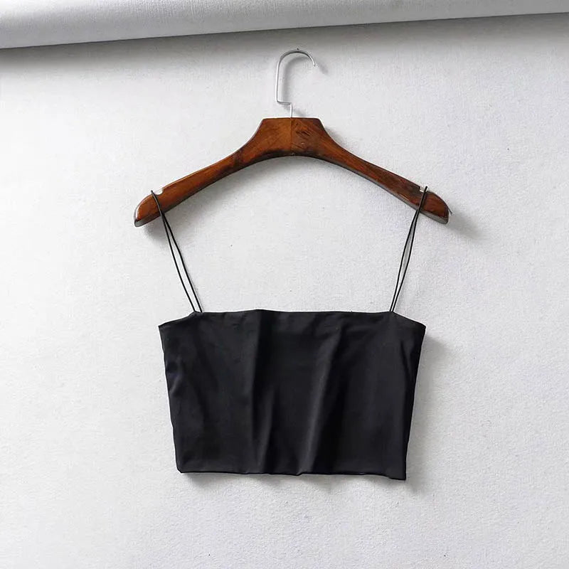 2022 Summer Women's Crop Top Sexy Elastic Cotton Camis sleeveless Short Tank Top Bar Quick Pick Grocers
