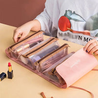 Detachable Cosmetic Bag Portable Large Capacity 4 in 1 Makeup Bags Portable Folding Travel Cosmetics Storage Toiletry Bag Quick Pick Grocers
