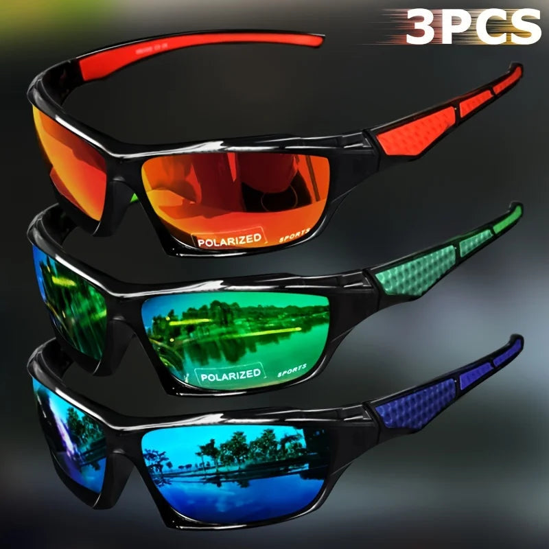 1/3PCS Sports Polarized Sunglasses for Men Lightweight Night Vision Male Shades Cycling Driving Fishing Fashion Mirror Sunglass Quick Pick Grocers