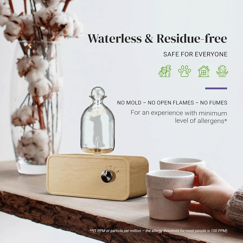 Nebulizing Essential Oil Diffusers For Aromatherapy - Battery Operated Diffuser Wood & Glass Oil Diffuser For Home Office Quick Pick Grocers