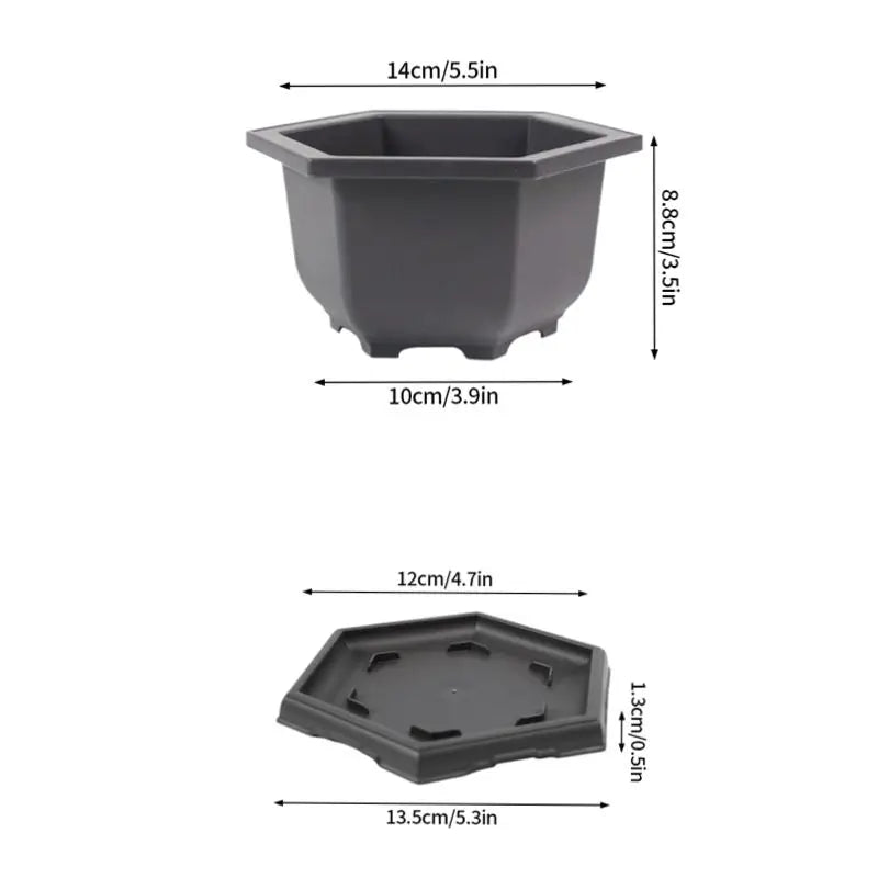 Rectangular Flowerpots Plastic Bonsai Plants Pot Square for Flower Balcony Garden Yard Landscape Bonsai Pot Trays Home Decor Quick Pick Grocers