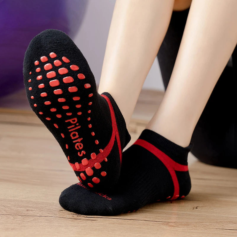Yoga Socks Men Women Professional Silicone Non-slip Pilates Socks Large Size Indoor Floor Gym Fitness Cotton Dance Sports Socks Quick Pick Grocers