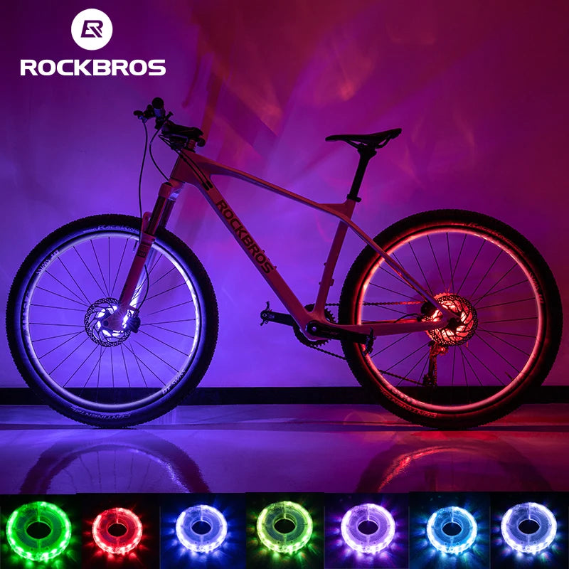 ROCKBROS Bicycle Wheel Light Smart LED Light 1PCS Warning Light 7 Colors MTB Bike Light Vibration Sensing Light Bike Accessories Quick Pick Grocers