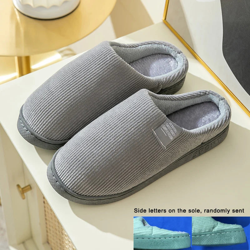Thick Sole Home Indoor Outside Men And Women Couples Winter Household Warm Fluffy Slippers High Heels Plush Cotton Shoes Ladies Purest Peak