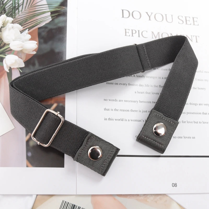 Elastic Belt Without Buckle Canvas Women Buckle Free Belt Ladies Jeans Pants Waist Lazy Belt Stretch No Buckle Invisible Belt Quick Pick Grocers