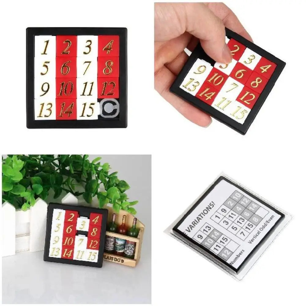 Early Educational Math Toy Developing for Children Plastic 1-15 Number Puzzles Kids Toy Sliding Puzzle Toy 15 Tiles Logics Game Quick Pick Grocers