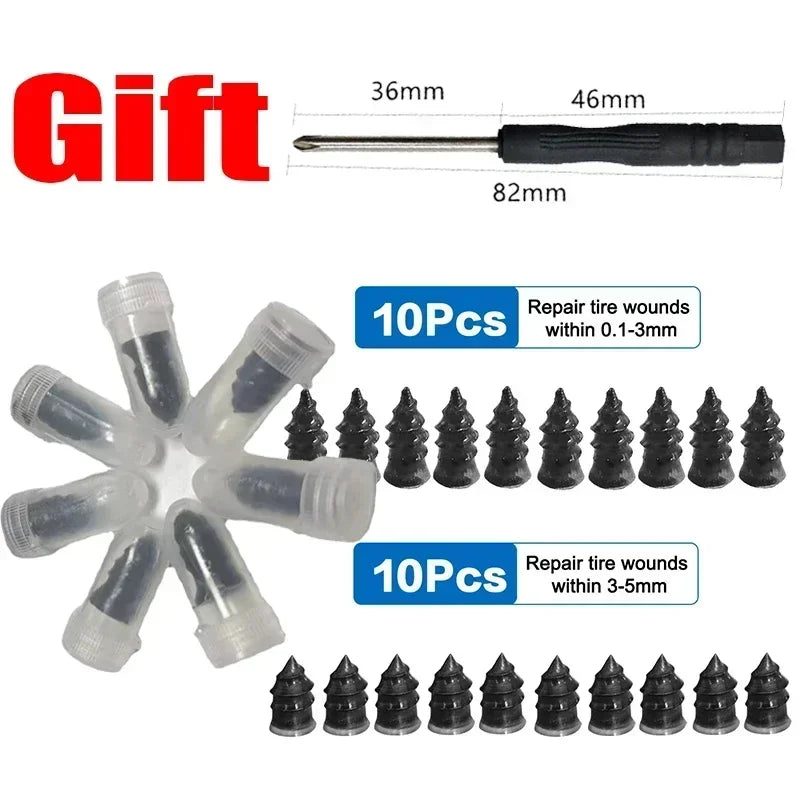 10/20/30Pcs Car Tyre Repair Rubber Nails Set Universal Cars Motorcycle Patch Nails Truck Bicycle Scooter Puncture Repair Tools Quick Pick Grocers