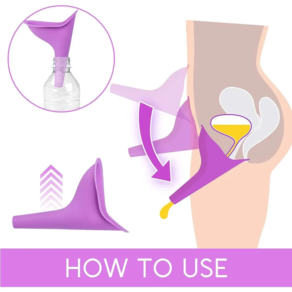 Women Urinal Outdoor Travel Camping Urinal Funnel Portable Female Urinal Urination Device with Box Quick Pick Grocers