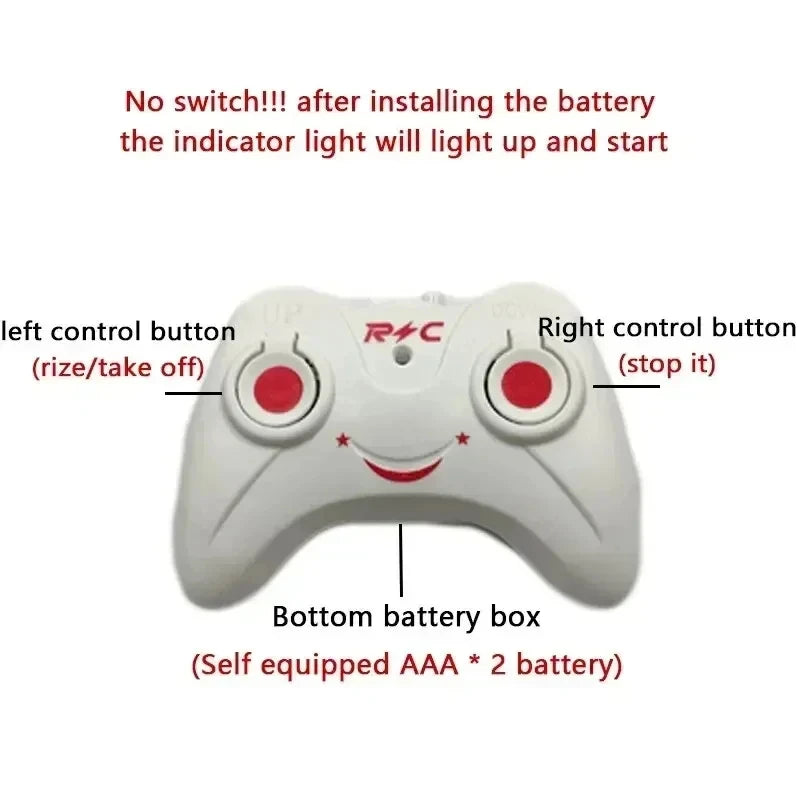 Rechargeable Mini RC Drone Remote Safe Fall-resistant RC Helicopters Drone Children Toys（No remote control battery） Econic Blanks