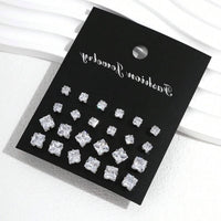 12 Pairs Of Luxurious, Simple, Shiny, And Caring Zirconia Decorative Earrings Are Suitable For Gifts To Parties,And Couples Quick Pick Grocers