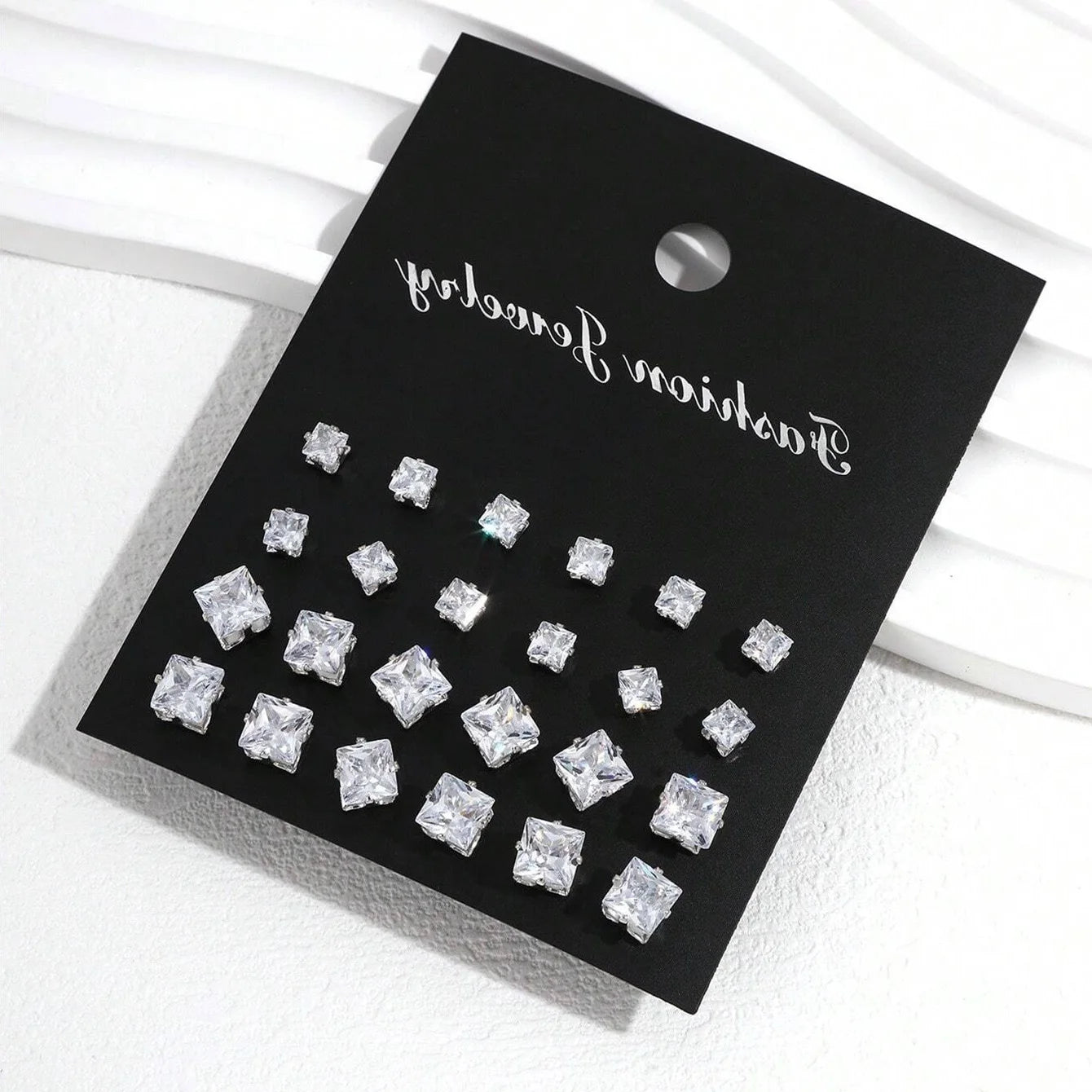 12 Pairs Of Luxurious, Simple, Shiny, And Caring Zirconia Decorative Earrings Are Suitable For Gifts To Parties,And Couples Quick Pick Grocers