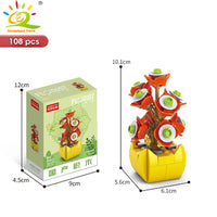 HUIQIBAO MOC Flower Succulent Potted Model Building Block DIY Eternal Bouquet Home Desk Plant Decor Brick Girl Gift Children Toy Quick Pick Grocers