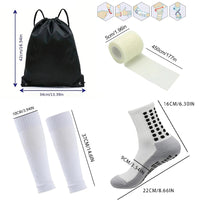 4PCS Set Non-Slip Viscose Football Socks with Drawstring Bag for Men & Women Outdoor Sports Running Basketball Leg Bandage Quick Pick Grocers