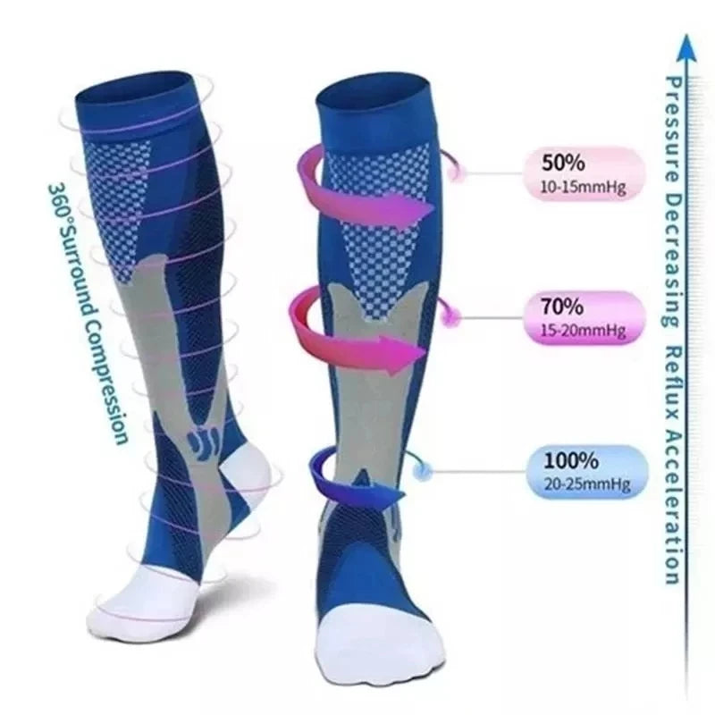 Compression Socks Varicose Veins Men's And Women's Sports Socks Football 20-30 Mmhg Elastic Anti Fatigue Pain Relief Wholesale Quick Pick Grocers
