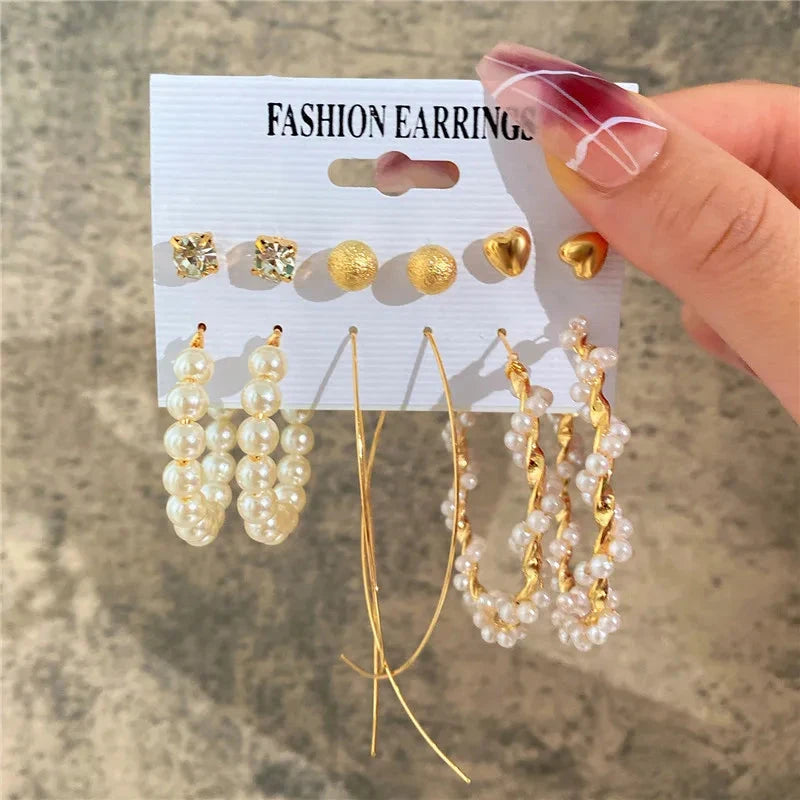 Modyle Gold Color Dangle Earrings Set Butterfly Acrylic Hollow Drop Earrings for Women Heart Hoop Earring Fashion Jewelry Gifts Econic Blanks
