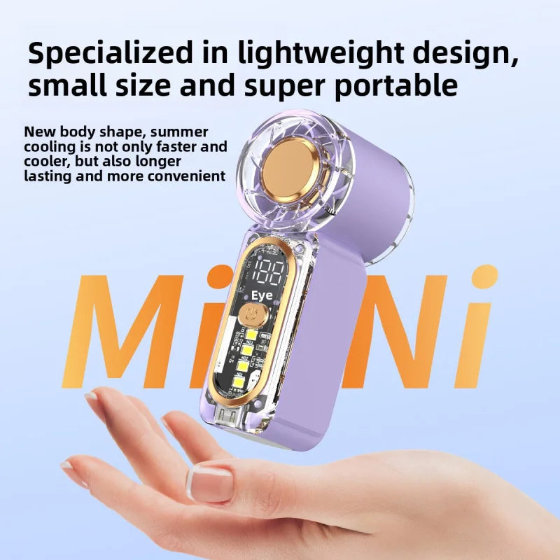 High Velocity Portable USB Charging Hand Fan Mini Powerful Pocket Fan With Strong Airflow For Summer Camping Sports Beach Travel Quick Pick Grocers