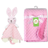 Personalized Newborn Baby Blanket with Name Custom Stroller Sleeping Dolls Animal Security Towel Gift Set for Baby Shower Gifts Purest Peak