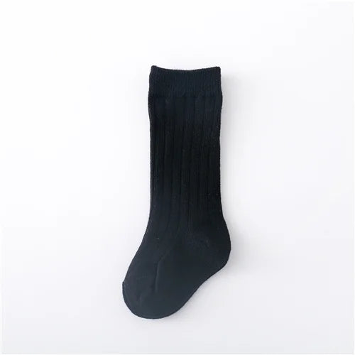 Lawadka 0-5Years Kids Boys Girls Socks Cotton Solid Striped Soft Baby Knee Long Children's Socks School Sport Baby Sock 12 Color Quick Pick Grocers