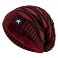 New Unisex Slouchy Winter Hats Add Fur Lined Men And Women Warm Beanie Cap Casual Five-pointed Star Decor Winter Knitted Hats Purest Peak