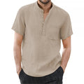 Men's Short Sleeve T-shirt Cotton and Linen Casual Men T-shirts Solid Color Summer Shirt Male Cozy Breathable Quick Pick Grocers