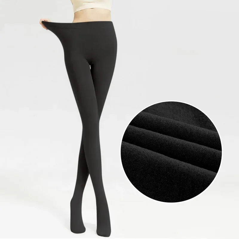 Women's Thermal Winter Tights Fleece Lined Sheer Velvet Pantyhose Thick Warm Leggings with Plush Inner Layer Quick Pick Grocers
