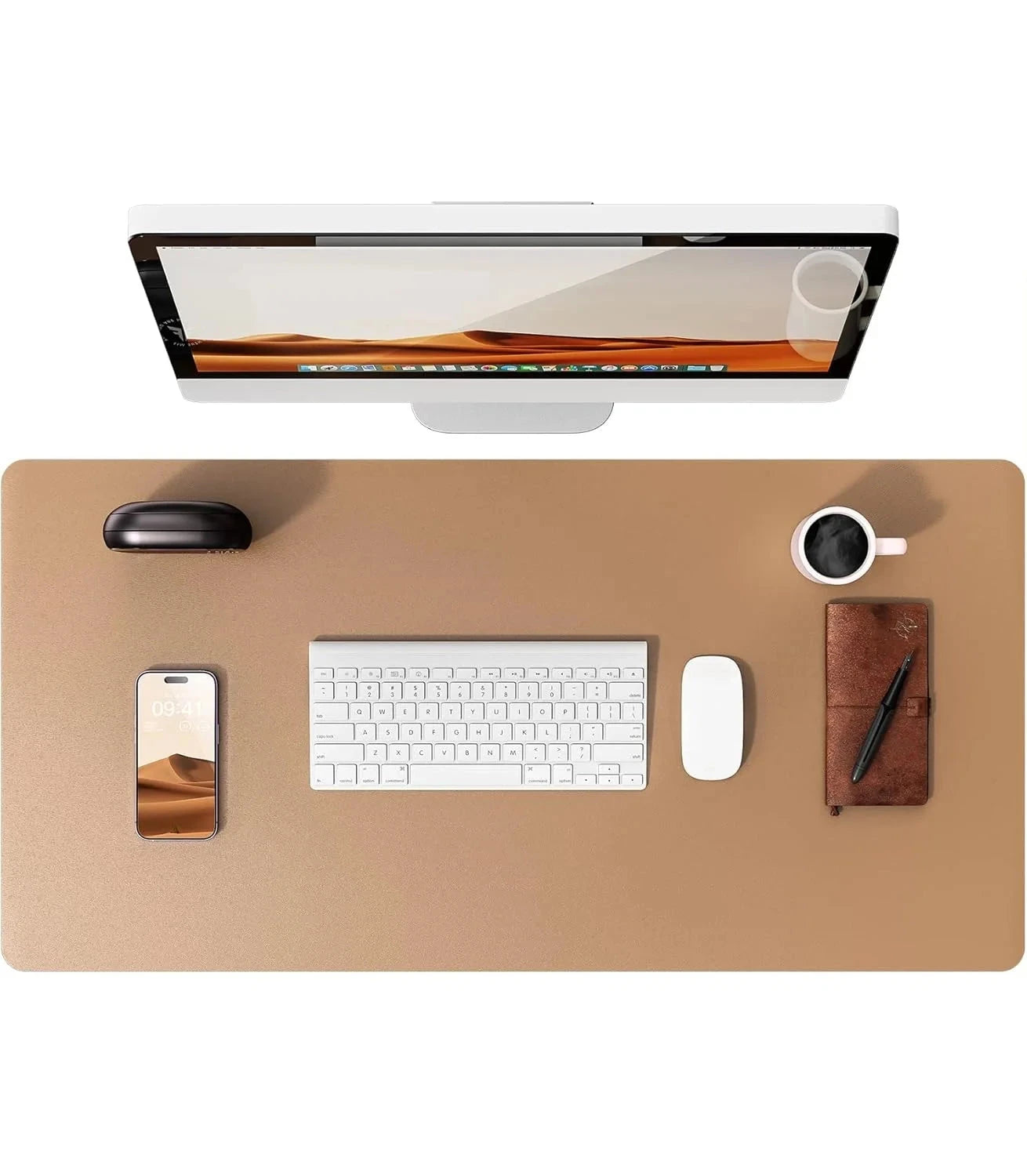 Large Mouse Pad,Office Desk Mat, Leather Desk Pad Protector, Non-Slip PU Leather Desk Blotter, Laptop Desk Pad Econic Blanks