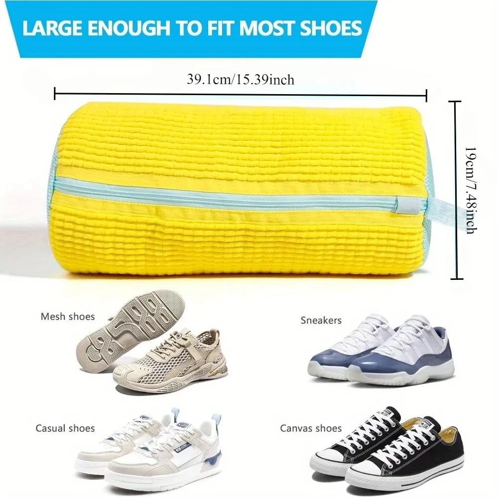 1PCS Wash Shoes Bag Padded Net Laundry Shoes Protector Fluffy fibers Polyester Washing Shoes Machine Laundry Bag Drying Bags Quick Pick Grocers