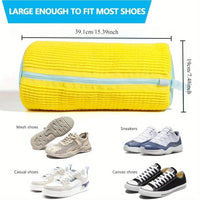 1PCS Wash Shoes Bag Padded Net Laundry Shoes Protector Fluffy fibers Polyester Washing Shoes Machine Laundry Bag Drying Bags Quick Pick Grocers