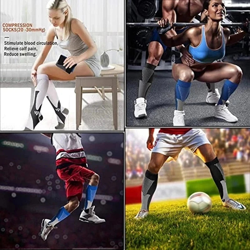 Compression Socks Varicose Veins Men's And Women's Sports Socks Football 20-30 Mmhg Elastic Anti Fatigue Pain Relief Wholesale Quick Pick Grocers