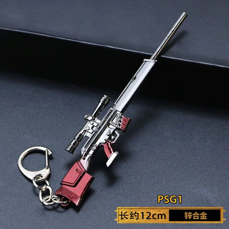 1pc Toy Gun Keychain, Alloy Toy Gun Model Pendant Car Key Chain Car Key Ring Gift For Men Boys Quick Pick Grocers