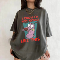 Vintage Courage The Cowardly Dog Cartoon Print Short Sleeve T-Shirt Retro Unisex Graphic Tee 90s Nostalgia Summer Streetwear Tee Quick Pick Grocers