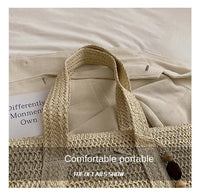 Elegant Ladies Straw Woven Handbag Women Holiday Beach Commute Casual Tote Top-Handle Bags Fashion Retro Shoulder Bags 2024 Quick Pick Grocers