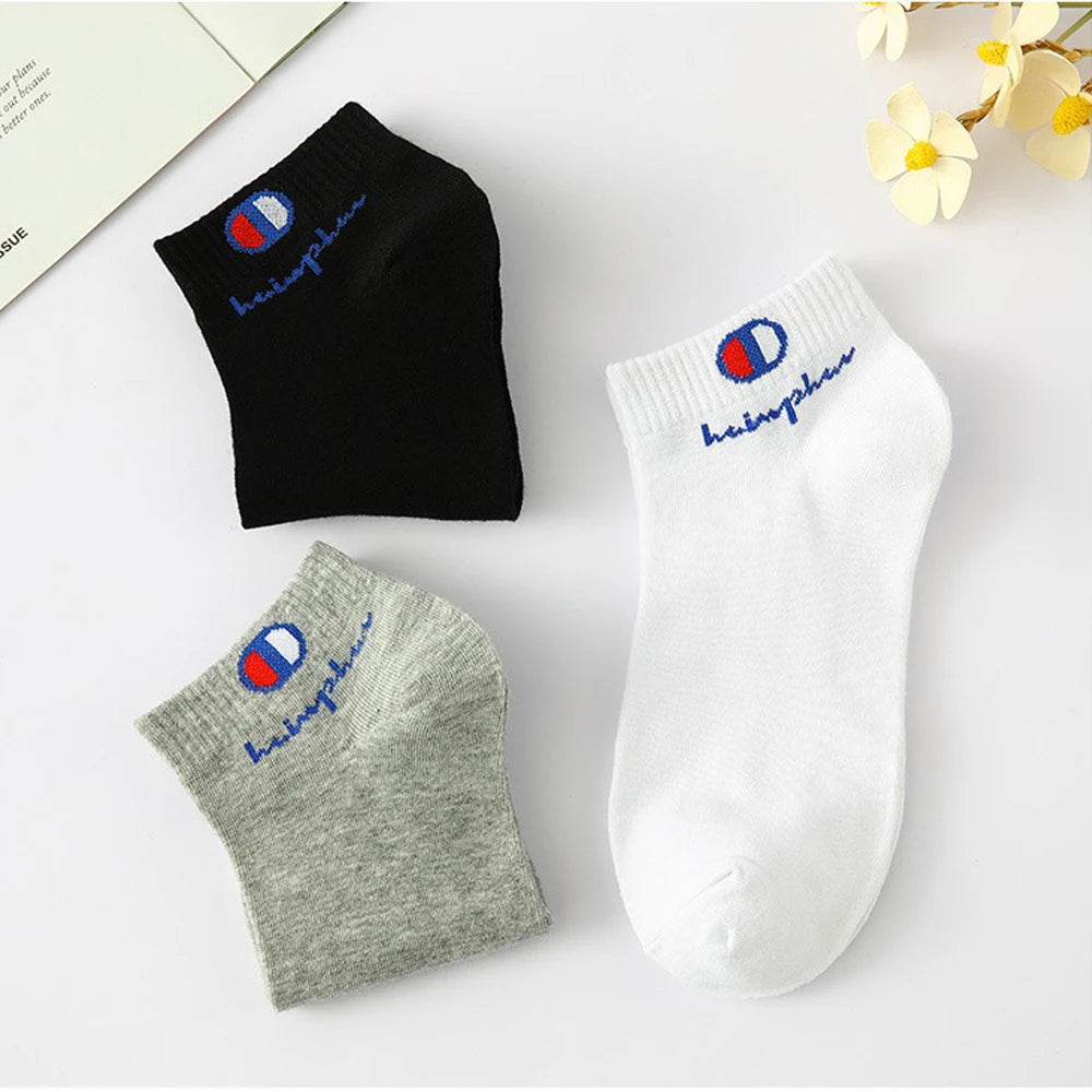 5/10/20 Pairs Men Ankle Socks Cotton Brand Classic Fashion Black White Socks Breathable Mesh Athletic Sports Socks for Summer Quick Pick Grocers