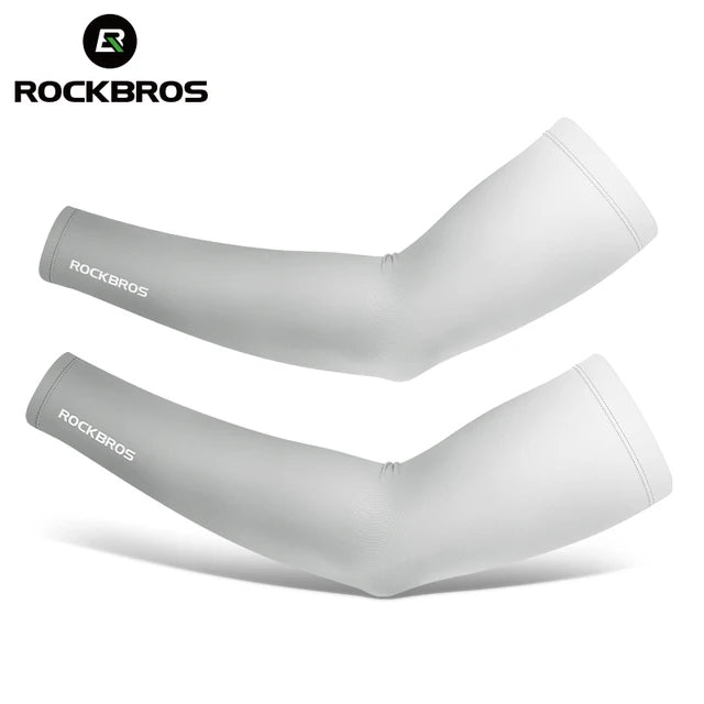 ROCKBROS  Arm Sleeve Breathable Quick Dry UV Protection Cycling Sport Sleeve Ice Fabric Sunscreen Sports Wear Fitness Arm Sleeve Quick Pick Grocers