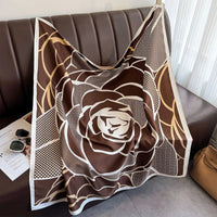 90*90Cm Square Scarf Twill Silk Feeling Women Head Shawls and Wraps Luxury Hair Tree Print Neck Scarves Hijab Bandana Pashmina Quick Pick Grocers