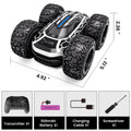 Sinovan Remote Control Car with Lights for Boys 4-7, 2.4GHz Rc Stunt Cars for Kids, 360°Rotating Double Sided RC Car Toys Black Econic Blanks