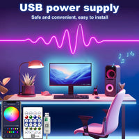 5V RGB Neon Strip Light 1M 2M 3M 5M USB Waterproof Flexible Ribbon Tape Neon Lights With Bluetooth Remote Control For Home Decor Econic Blanks