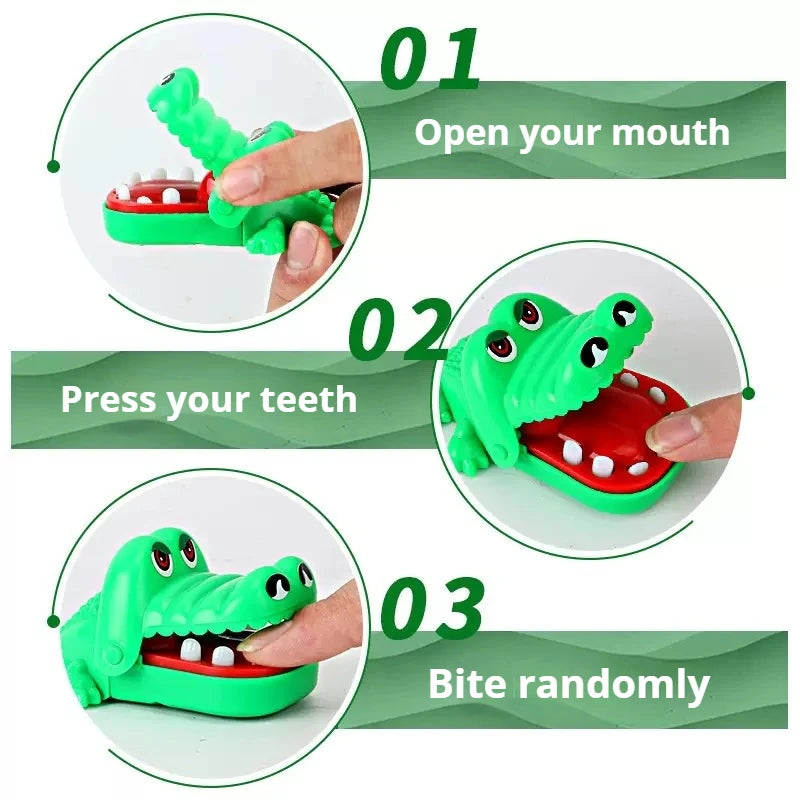 New Family Toys Crocodile Teeth Toys Alligator Family Party Toy Interactive Mini Biting Finger Game Non‑Toxic for Family Games Econic Blanks