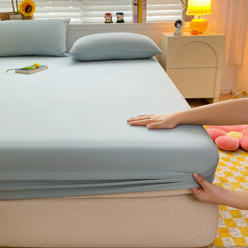 Soft Cotton Fitted Bed Sheet with Elastic Mattress Cover Quick Pick Grocers