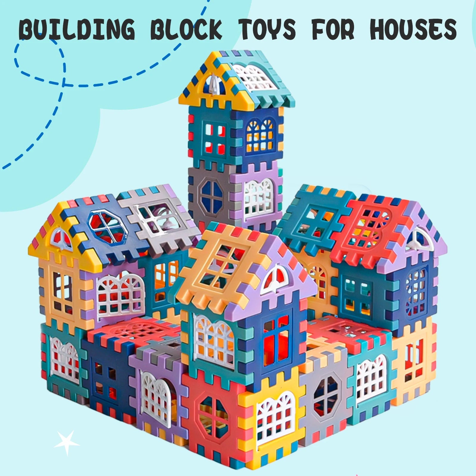 Large scale house building block simulation window design, kindergarten construction, creation of boys and girls large house bui Quick Pick Grocers