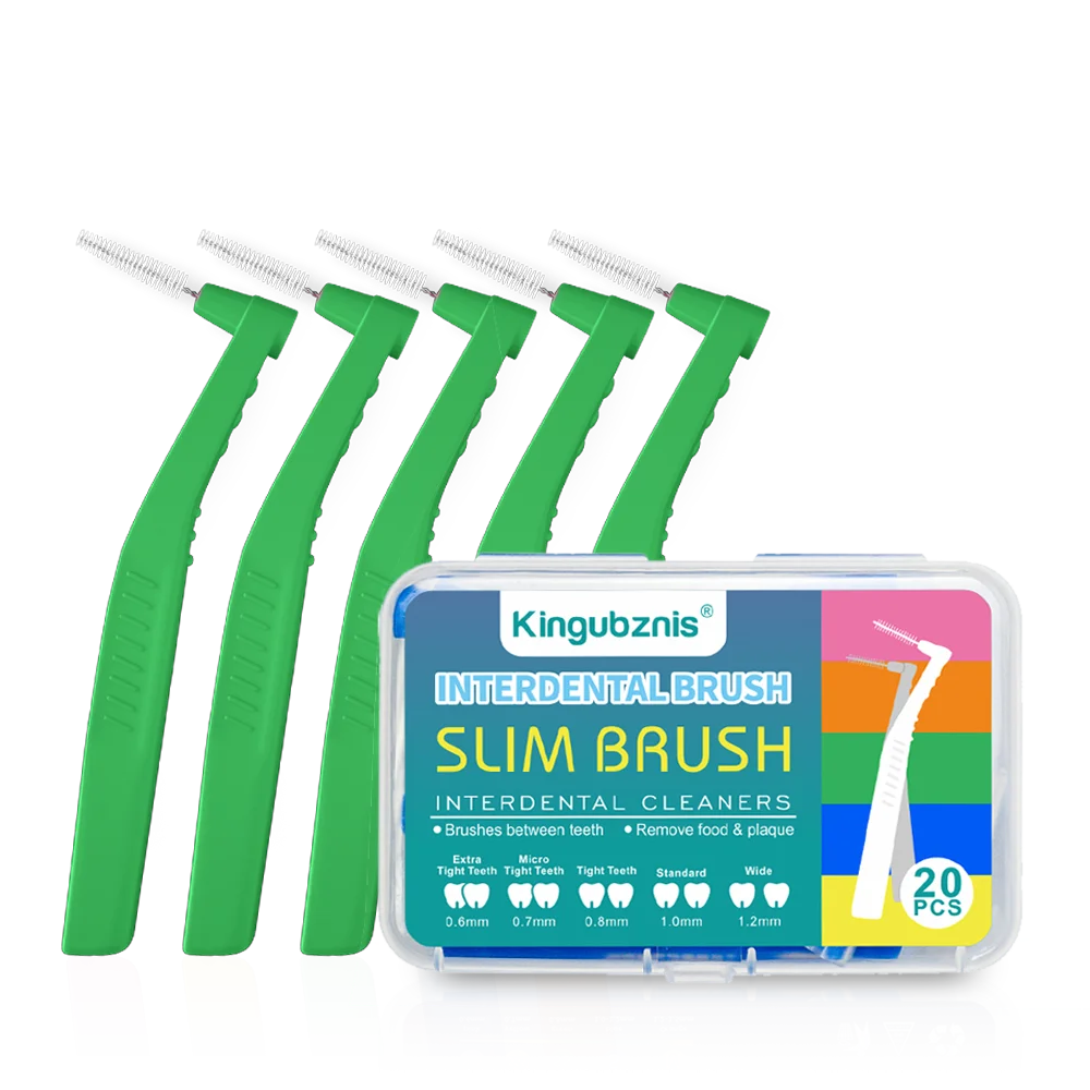 Kingubznis 20pcs  Interdental Brush For Dental Orthodontics Clean Between Teeth Cleaning Tools Soft Mini Brush With Dust Cover Econic Blanks