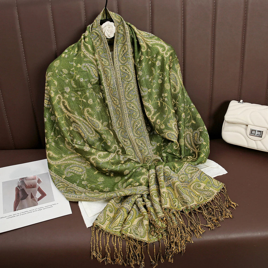Luxury Brand Autumn Cashmere Pashmina Shawl Lady Wrap Warm Winter Scarves Design Print Female Foulard Cotton Stoles Scarf 2023 Quick Pick Grocers