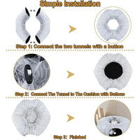 Winter New Arrival Plush Cat Tunnel Bed Foldable Two-in-One round Warmth Pet Nest Thickened Cozy Cuddly Cat Hideaway Quick Pick Grocers