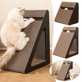 2 In 1 Cat Scratcher Cardboard Triangles Shaped With Spinnings Balls Sturdy Anti-Scratch Relieves Cat Stress Toy For Pet Use Econic Blanks