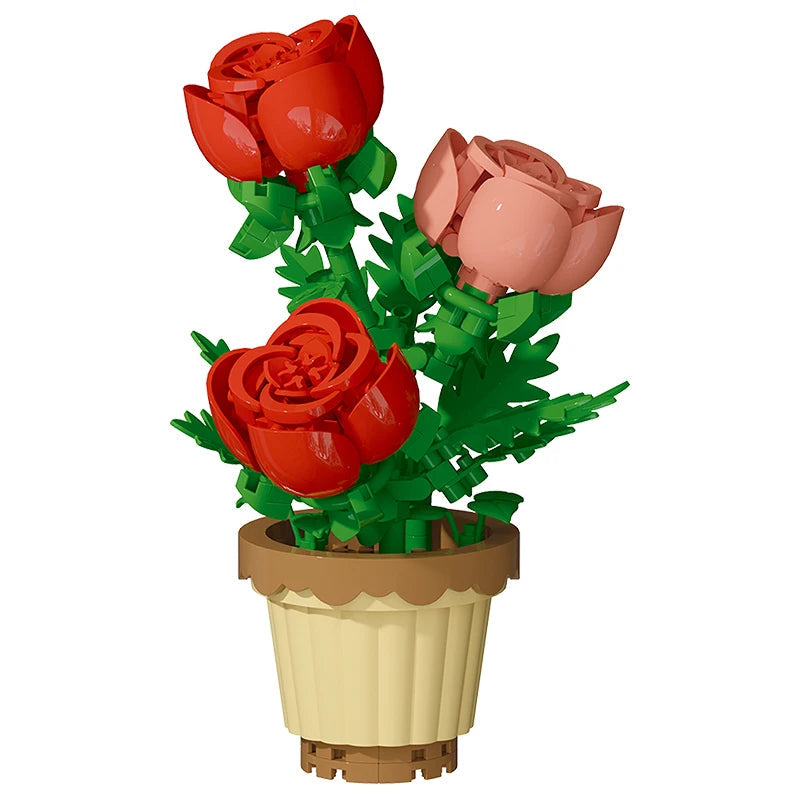 Building block flower potted plant assembly toy decoration micro particle plant potted plant children's toy gift Econic Blanks